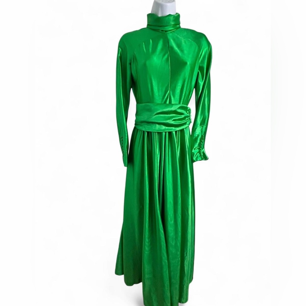 Vintage Green Satin Dress